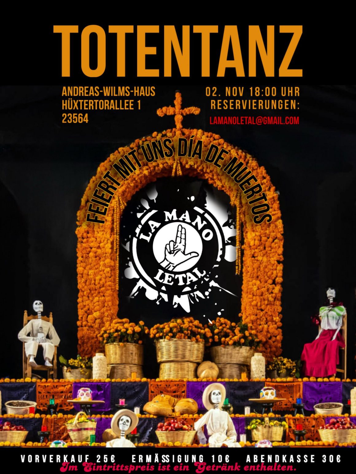 Día de muertos mit La Mano Letal am 2.11.2025