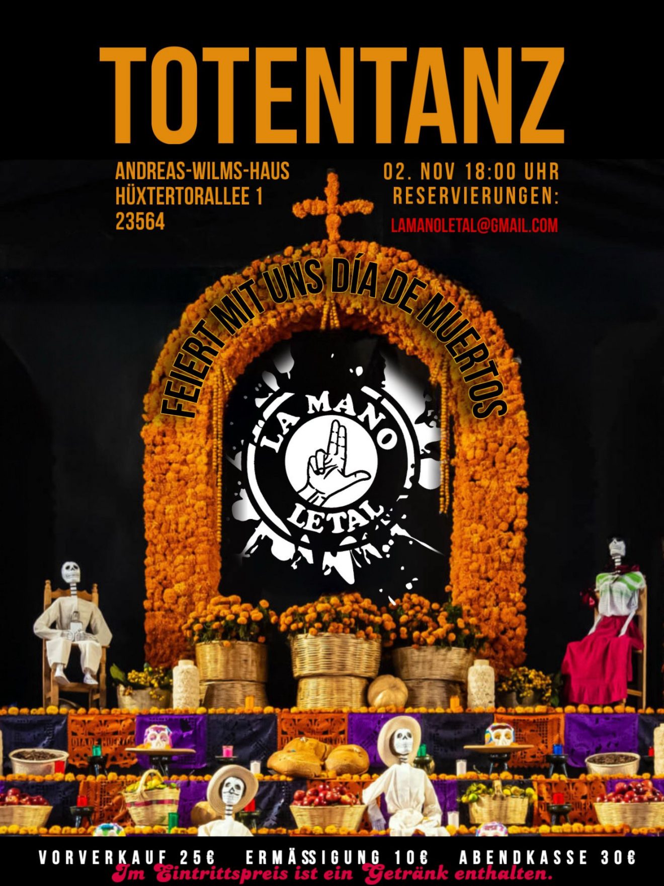 Día de muertos mit La Mano Letal am 2.11.2025